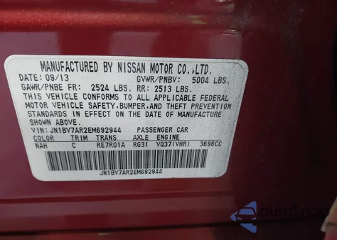 2014 Infiniti Q50 Premium z USA, uszkodzony, nr VIN JN1BV7AR2EM692944